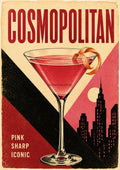 Cosmopolitan Pink Sharp Iconic cocktail art print by towelme