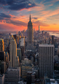 Manhattan Skyline At Sunset city wall art print by towelme