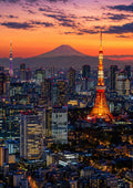 Dusk Over The City Skyline city wall art print by towelme