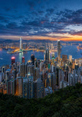 City Skyline At Dusk With Harbor city wall art print by towelme
