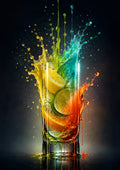 Citrus Fizz Colour Burst drinks and bar wall print by PosterMe.shop