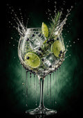Botanical Gin and Lime drinks and bar wall print by PosterMe.shop
