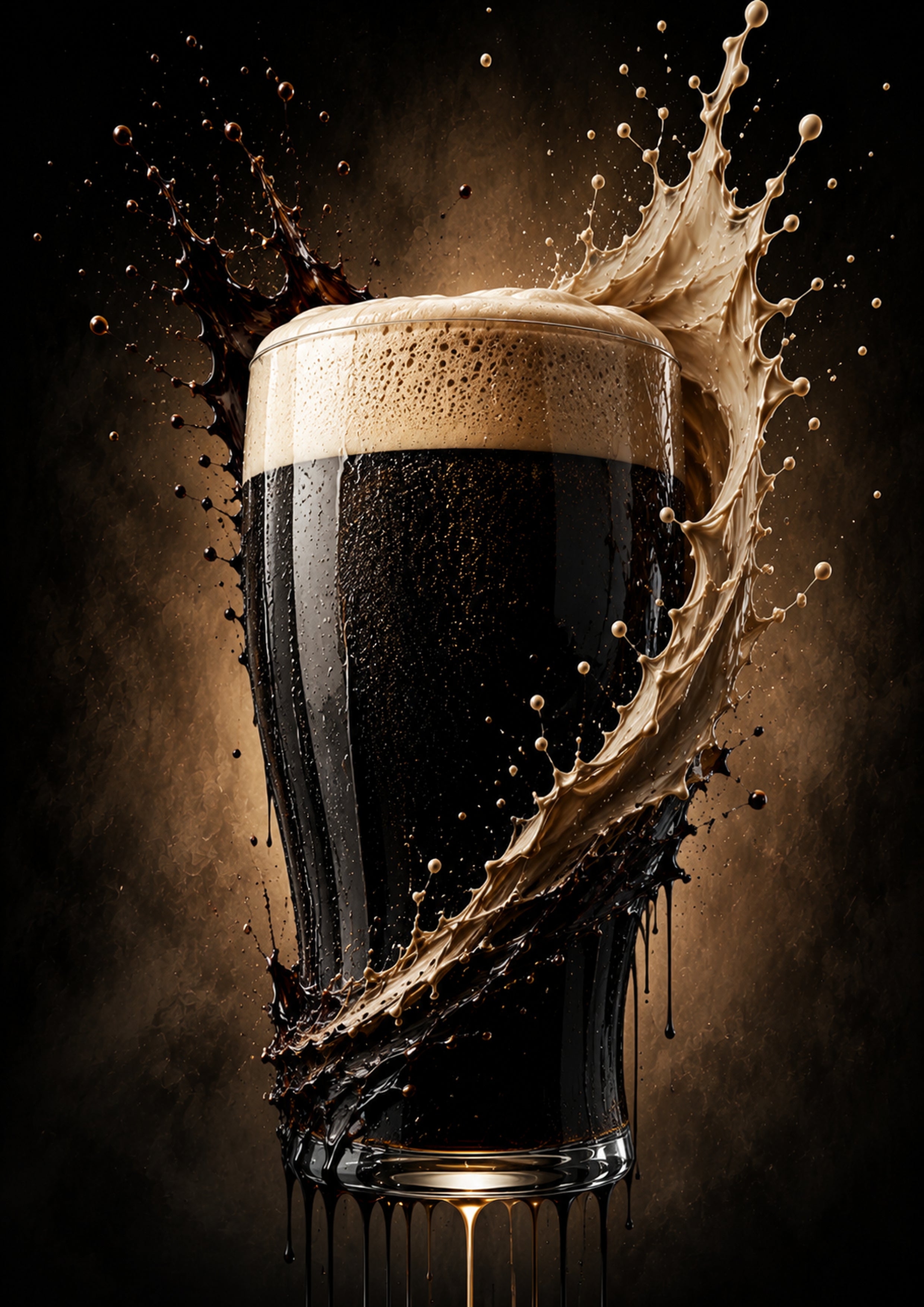Cream-Head Stout in Motion drinks and bar wall print by PosterMe.shop