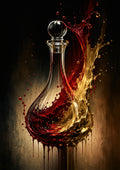 Decanter in Red and Gold drinks and bar wall print by PosterMe.shop