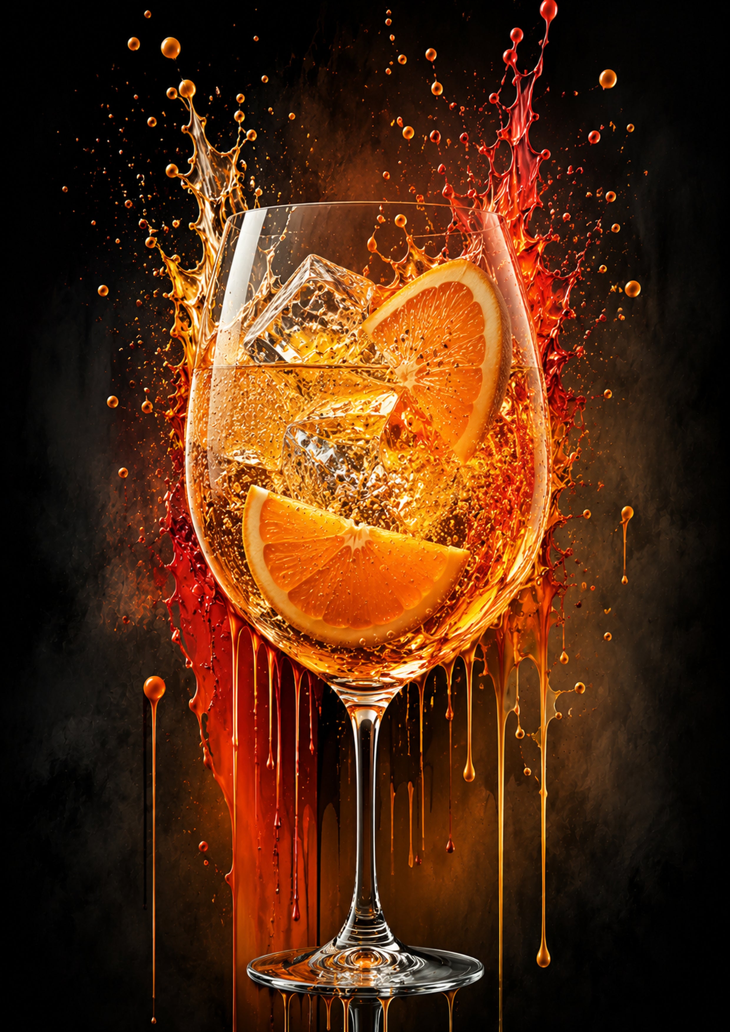 Orange Spritz Explosion drinks and bar wall print by PosterMe.shop