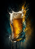 Golden Lager in Motion drinks and bar wall print by PosterMe.shop