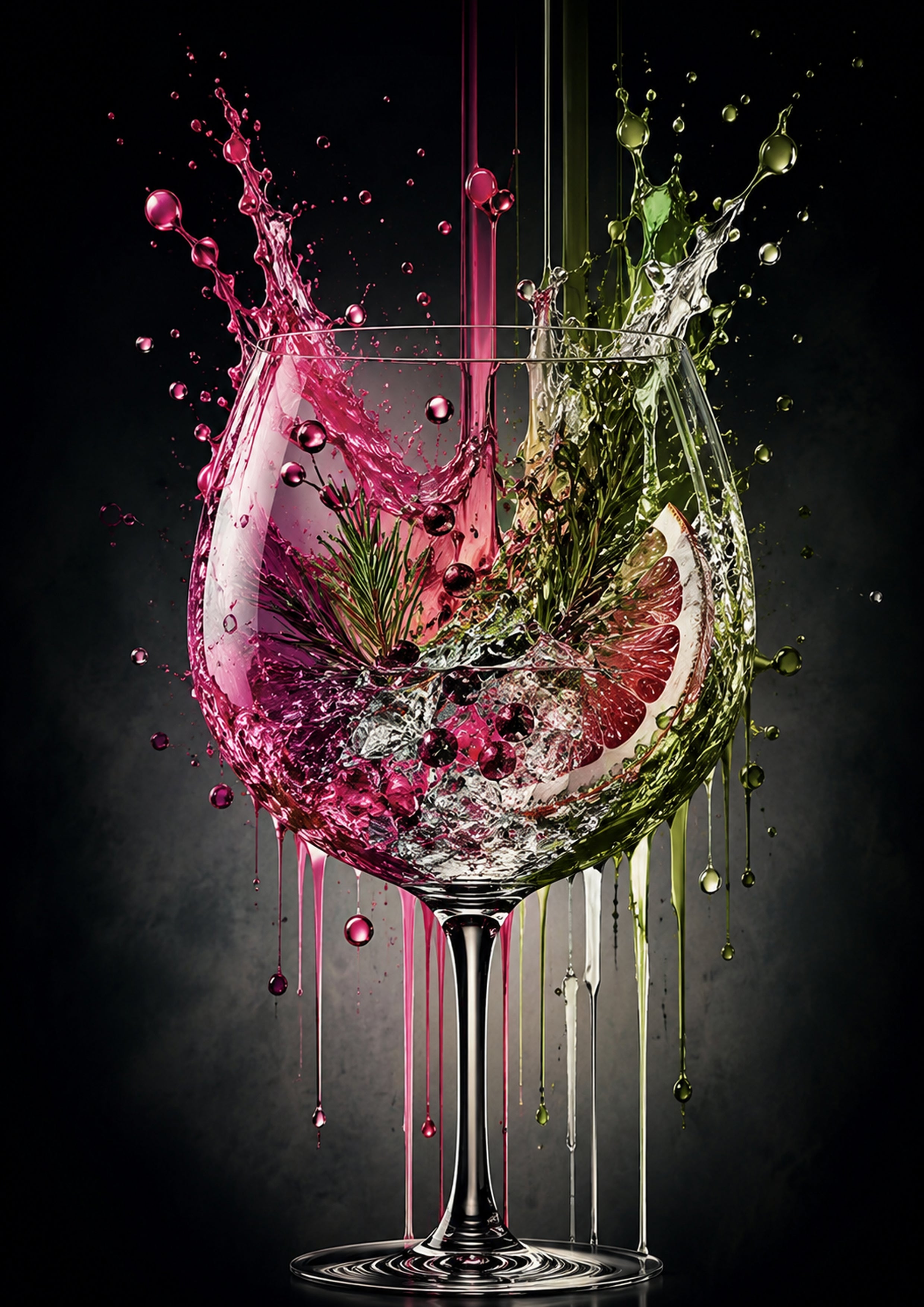 Botanical Gin Balloon drinks and bar wall print by PosterMe.shop