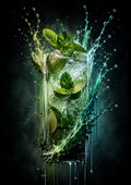 Mojito in Emerald Motion drinks and bar wall print by PosterMe.shop