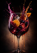 Sangria Berry Splash drinks and bar wall print by PosterMe.shop
