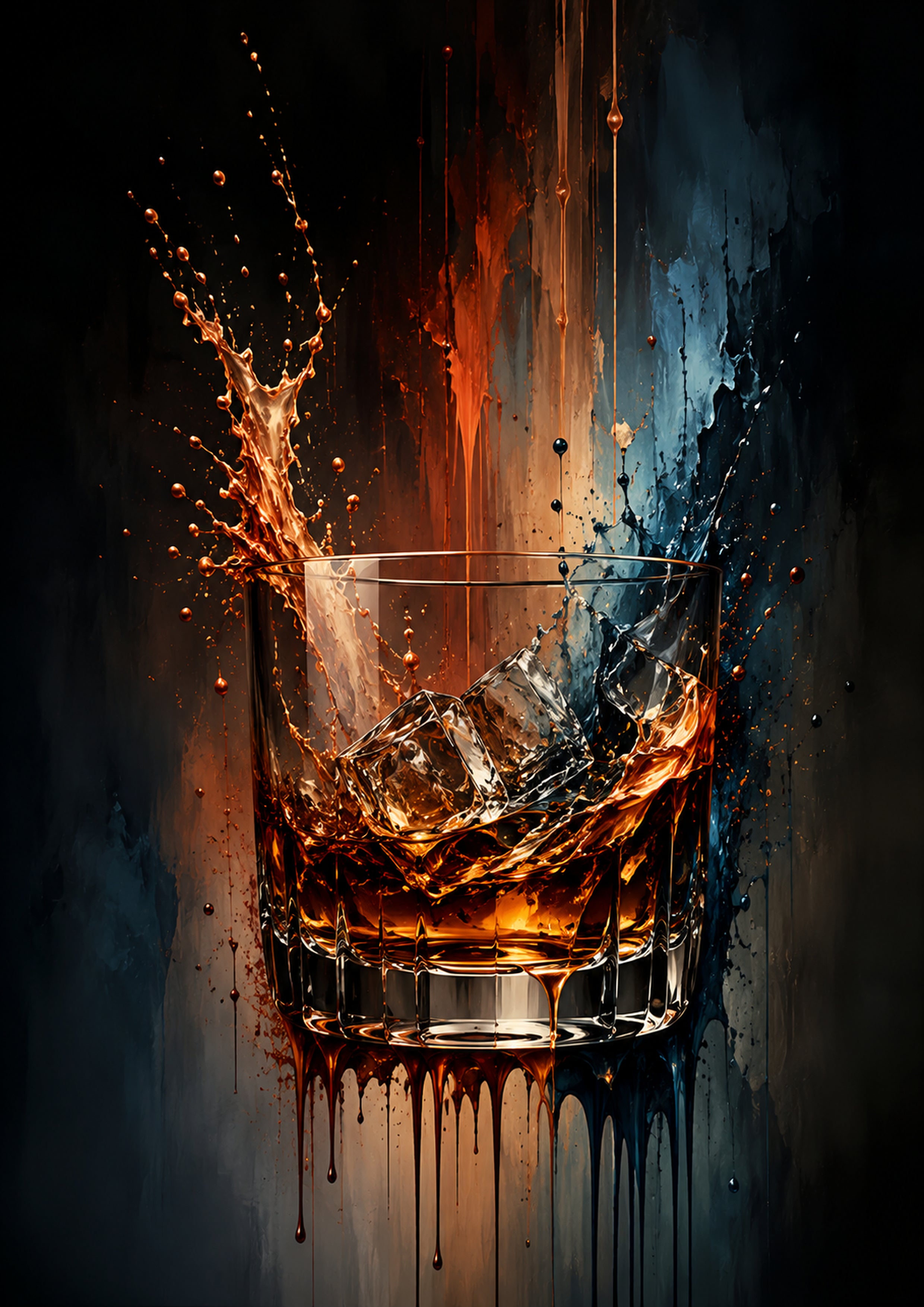 Whiskey in Painted Motion drinks and bar wall print by PosterMe.shop