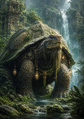 Ancient Tortoise of the Jungle Temple fantasy creature wall print by PosterMe.shop