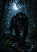 Moon Panther of the Enchanted Jungle fantasy creature wall print by PosterMe.shop