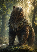 Armoured Bear Guardian of the Wild fantasy creature wall print by PosterMe.shop