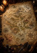 The Cartographer's Grand Fantasy Map fantasy map and artefact wall print by PosterMe.shop
