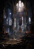 Ruined Throne Hall in Golden Light fantasy landscape wall print by PosterMe.shop