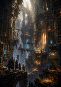 Ruins of the Ancient Library Temple fantasy landscape wall print by PosterMe.shop