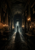 The Lady at the End of the Hall Halloween and gothic horror wall print by PosterMe.shop