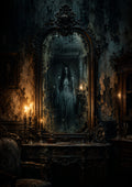 The Woman Trapped in the Antique Mirror Halloween and gothic horror wall print by PosterMe.shop