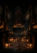 The Candle Circle in the Ruined Chapel Halloween and gothic horror wall print by PosterMe.shop