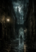 The Plague Doctor of Blackstone Alley Halloween and gothic horror wall print by PosterMe.shop