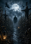 The Masked Stranger in the Corn Maze Halloween and gothic horror wall print by PosterMe.shop