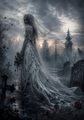 The Bride Who Waits beyond the Gates Halloween and gothic horror wall print by PosterMe.shop
