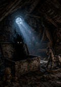 The Shadow Rising from the Toy Chest Halloween and gothic horror wall print by PosterMe.shop