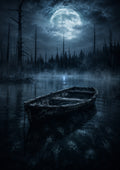 The Drowned Hands beneath the Moonlit Lake Halloween and gothic horror wall print by PosterMe.shop