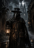 The Lantern Doctor in Gargoyle Lane Halloween and gothic horror wall print by PosterMe.shop