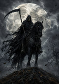 The Reaper on Ashen Hill Halloween and gothic horror wall print by PosterMe.shop
