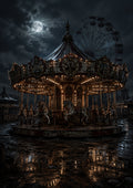 The Carousel That Never Stops Halloween and gothic horror wall print by PosterMe.shop