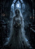The Bride of the Broken Chapel Halloween and gothic horror wall print by PosterMe.shop