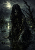 The Mire Witch of the Green Fireflies Halloween and gothic horror wall print by PosterMe.shop