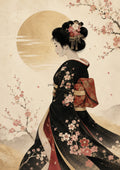 Serene Beauty in Golden Light Japanese-inspired art print by towelme