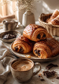 Pain au Chocolat and Morning Coffee food and kitchen wall print by PosterMe.shop