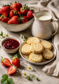 Strawberries Shortbread and Fresh Cream food and kitchen wall print by PosterMe.shop