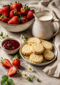 Strawberries Shortbread and Fresh Cream food and kitchen wall print by PosterMe.shop