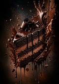 Dark Chocolate Cake in Motion dessert and bakery kitchen wall print by PosterMe.shop