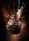 Chocolate Cupcake Cream Burst dessert and bakery kitchen wall print by PosterMe.shop