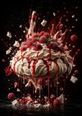 Raspberry Pavlova in Motion dessert and bakery kitchen wall print by PosterMe.shop