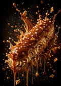 Salted Caramel Eclair Splash dessert and bakery kitchen wall print by PosterMe.shop