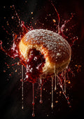 Jam Doughnut Berry Burst dessert and bakery kitchen wall print by PosterMe.shop