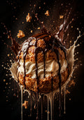 Chocolate Profiterole Cream Burst dessert and bakery kitchen wall print by PosterMe.shop