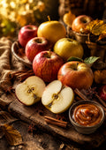 Orchard Apples with Cinnamon and Caramel food and kitchen wall print by PosterMe.shop