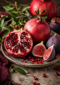 Pomegranates Figs and Dark Grapes food and kitchen wall print by PosterMe.shop