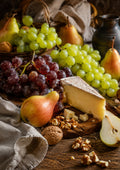 Artisan Cheese Board with Figs and Grapes food and kitchen wall print by PosterMe.shop