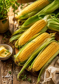 Farm Fresh Sweetcorn with Herb Butter food and kitchen wall print by PosterMe.shop