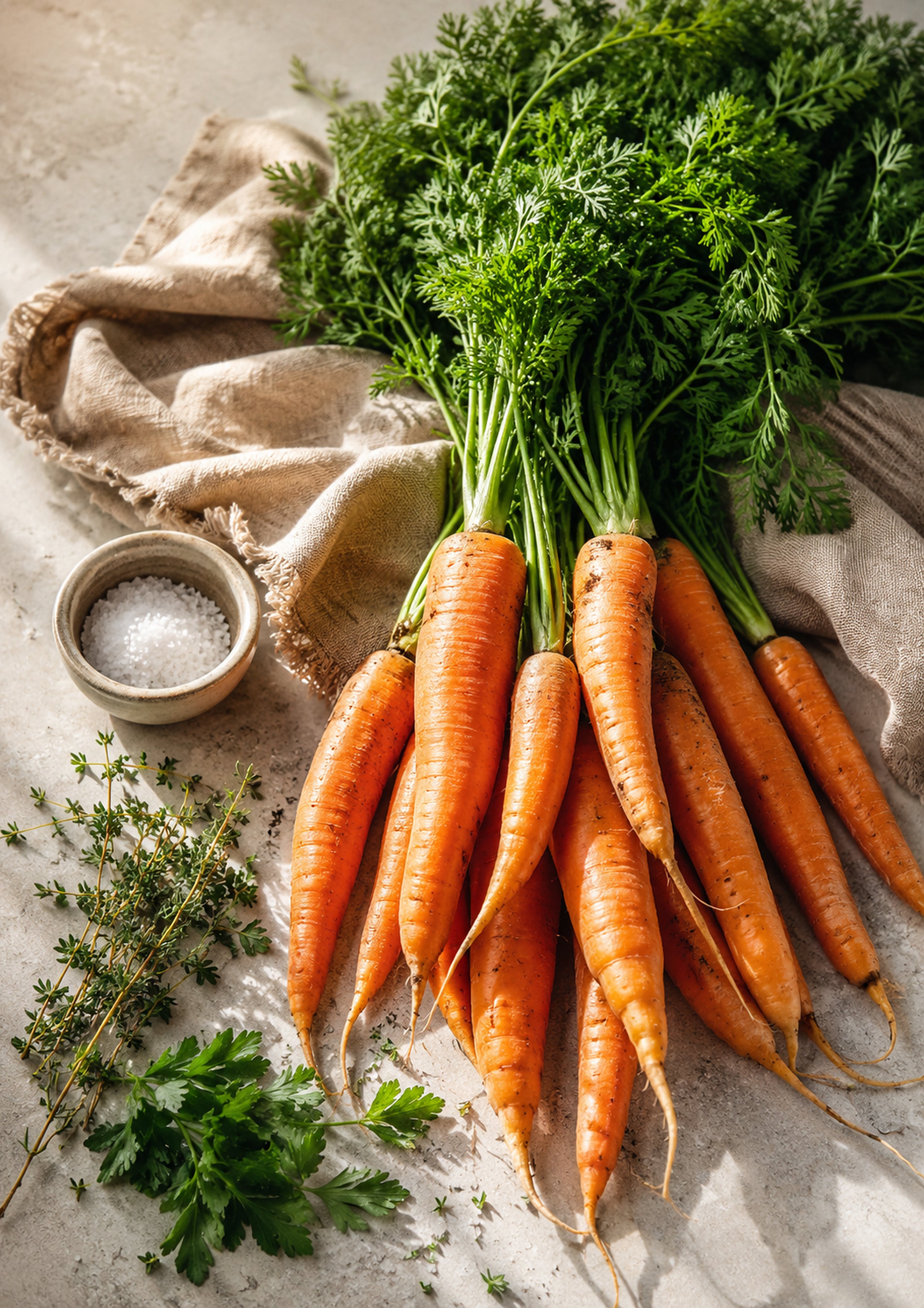 Garden Carrots with Parsley and Thyme food and kitchen wall print by PosterMe.shop