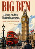 Big Ben and the London Hustle London landmark art print by towelme