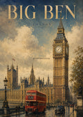Big Ben and the Thames Skyline London landmark art print by towelme